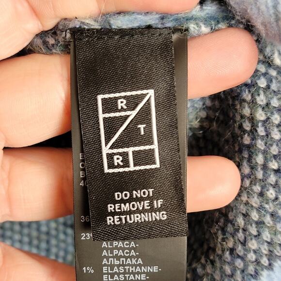 The Kooples Blue Colorblock Wool & Alpaca Sweater, Sz 3 / US 8-10 - Picture 9 of 14